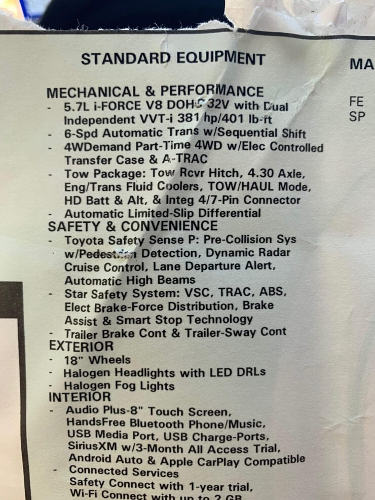 2020 Toyota Tundra TRD Pro sticker