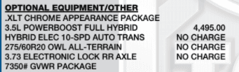 Ford F-150 GVWR package