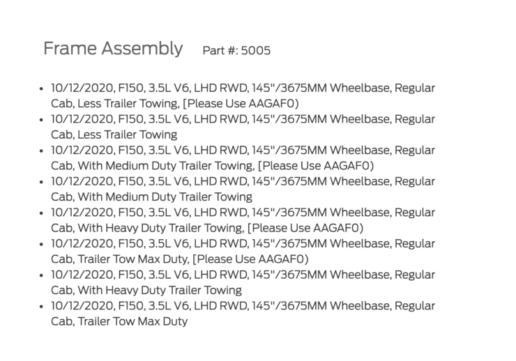 Ford F-150 frame choices