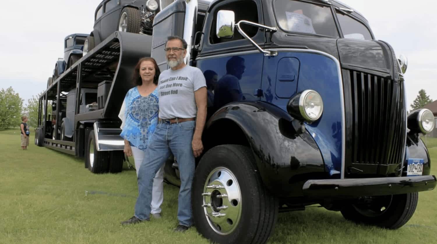 1947 Ford COE Semi With Classic Car Trailer
