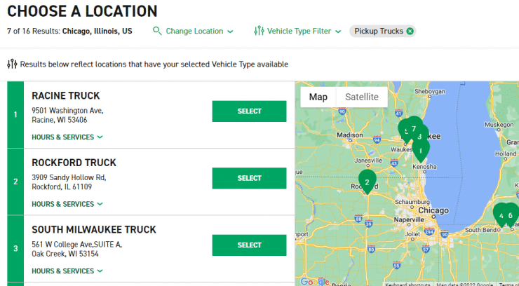 rent a truck for camping