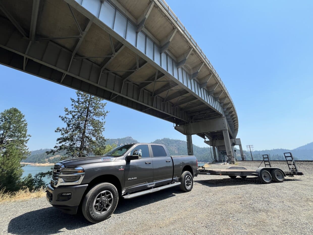 2025 Ram 2500 Cummins diesel towing empty trailer