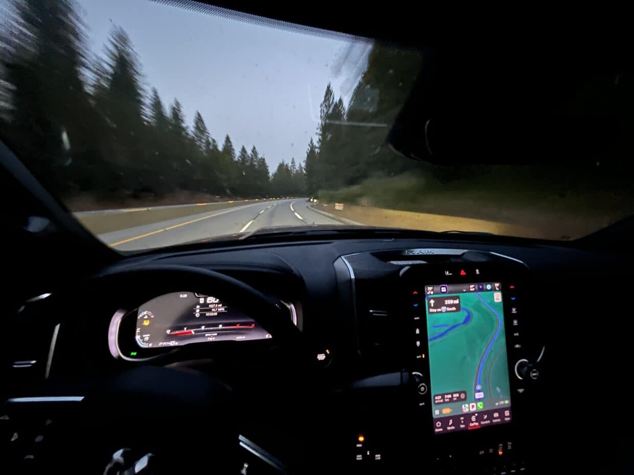 2025 Ram 2500 dashboard at night