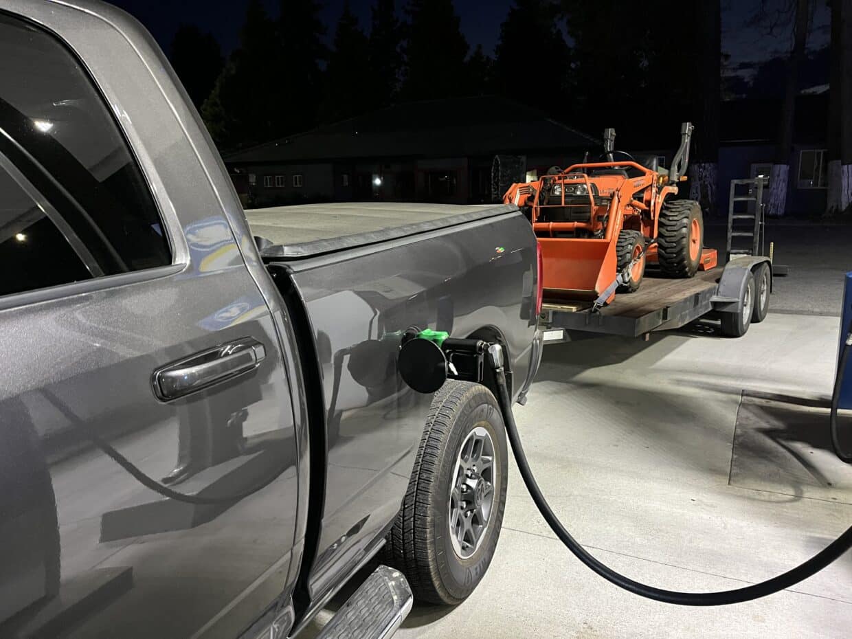 Fueling 2025 Ram 2500 Cummins diesel pulling trailer