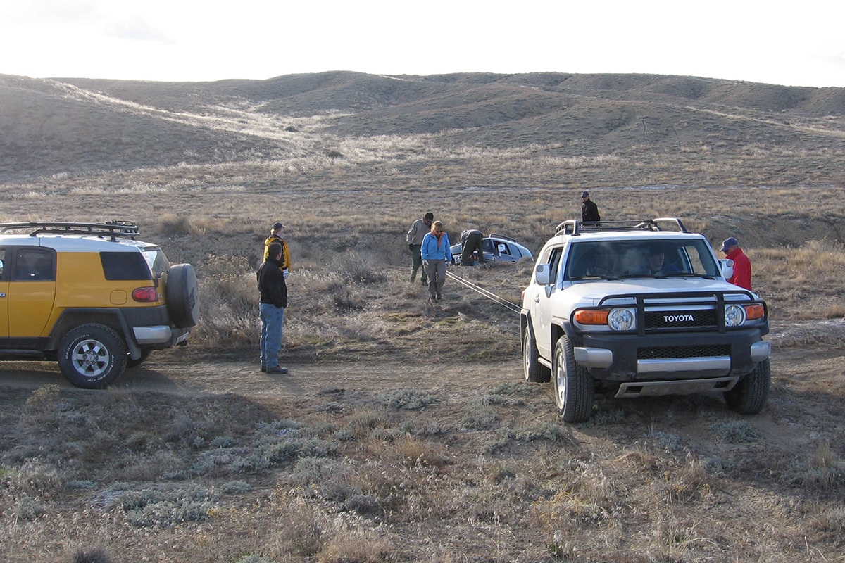 Winch Training the FJ Cruiser Trail Teams.
(photo by Paul M. Williamsen)