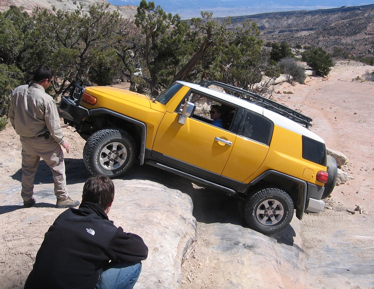 Hard rock ascent by Toyota FJ Cruiser.
(photo by Paul M. Williamsen)