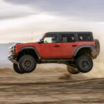 Preproduction model with available equipment shown. Available Summer 2022. Closed course. Professional Driver. Do not attempt unless you have special off-road driving training and are driving on a closed course. Always consult the owner’s manual before off-road driving, know your terrain and trail difficulty, and use appropriate safety gear. Ford is committed to the preservation of the environment and treading lightly.