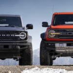 The Ford Bronco Wildtrak vs the Bronco Raptor. (Image courtesy of Ford. Motor Co.) 2022 Bronco Raptor