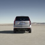 The quad exhaust outlets provide the Escalade-V's throaty roar.