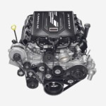 Front view of the hand-built Escalade-V engine with 682 horsepower and 653 lb-ft of torque. Simulated image shown. 2023 Escalade-V