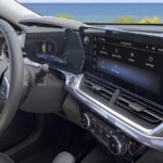 View of infotainment screen in Chevrolet Trax ACTIV with Jet Black with Artemis Accents Interior. Pre-production model shown. Actual production model may vary. Available in spring 2023. Cacti Green exterior color late availability.