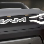 Ram 1500 Revolution Battery-electric Vehicle (BEV) Concept grille, badging and tuning fork headlight