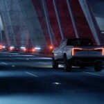 Ram 1500 Revolution Battery-electric Vehicle (BEV) Concept rear 3/4 driving Ram Revolution BEV Concept
