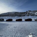 Lined up at the literal end of the road heading up to the Arctic Circle in Sweden.