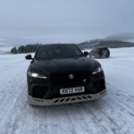 The Jaguar F-Pace SVR getting ready for an exercise on the ice track.